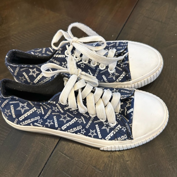 Cowboys Women's Canvas Sneakers - Navy and White - Picture 5 of 5